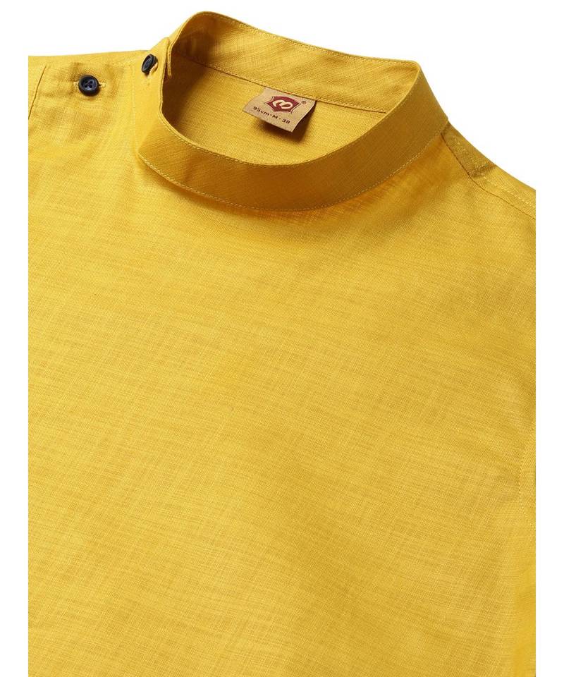 yellow Art Silk Short Kurta