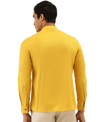 yellow Art Silk Short Kurta 4