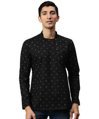 Black cotton Short Kurta 1