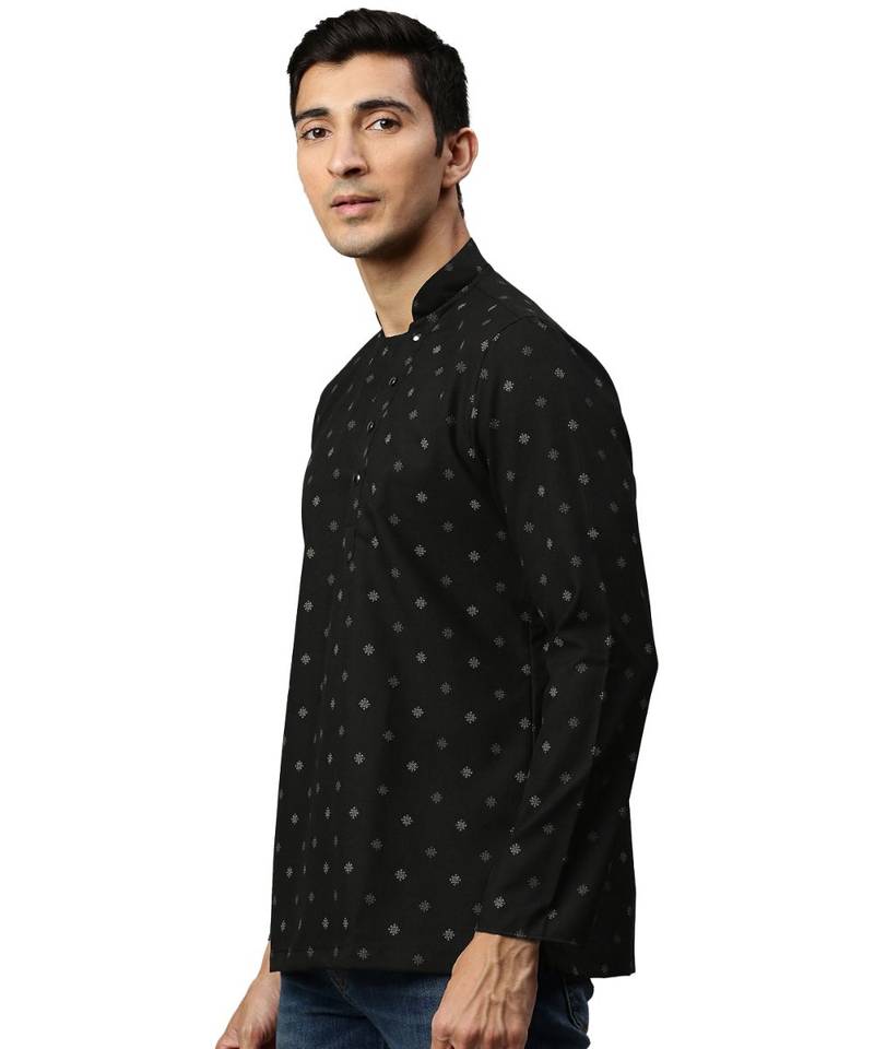 Black cotton Short Kurta