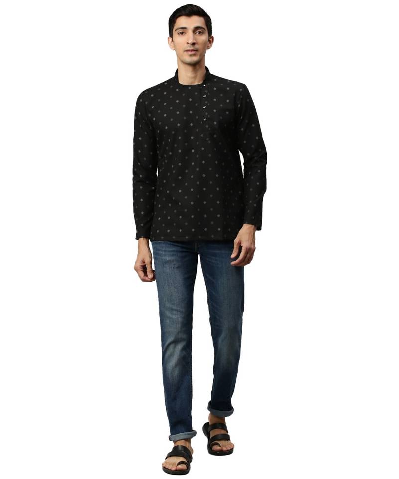 Black cotton Short Kurta