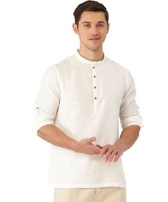 Cream cotton Short Kurta 1
