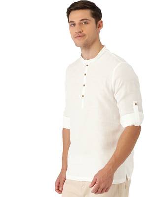 Cream cotton Short Kurta 3