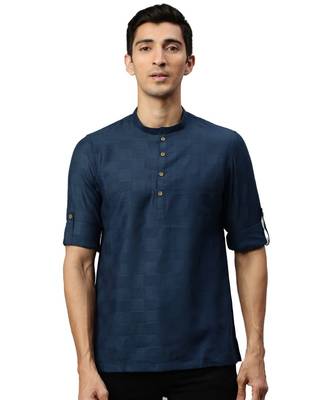 Blue cotton Short Kurta 1