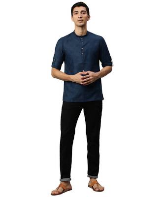 Blue cotton Short Kurta 5