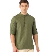 Green cotton Short Kurta