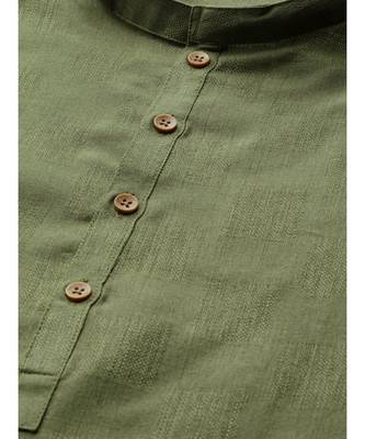 Green cotton Short Kurta 2