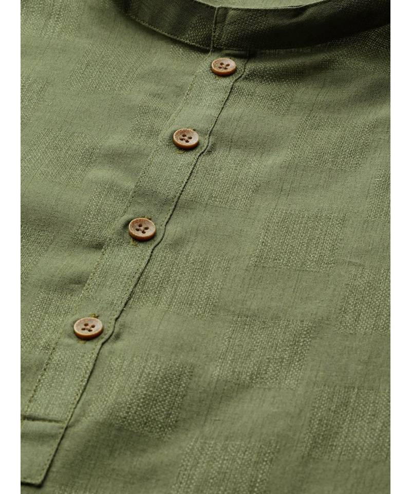 Green cotton Short Kurta