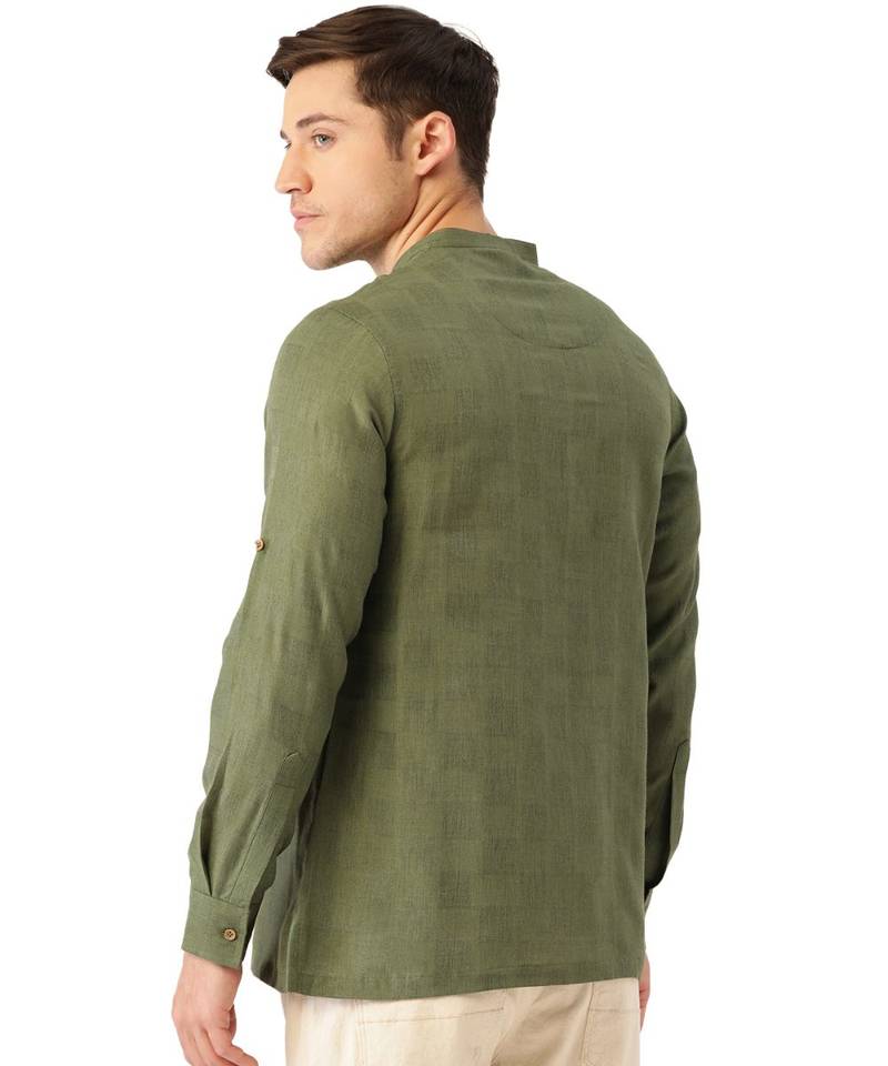 Green cotton Short Kurta