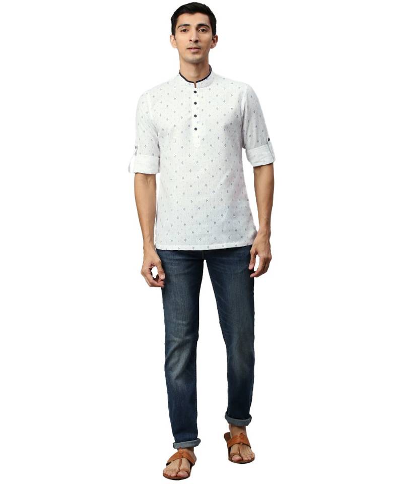 White cotton Short Kurta