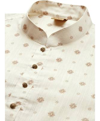 Beige cotton Short Kurta 2
