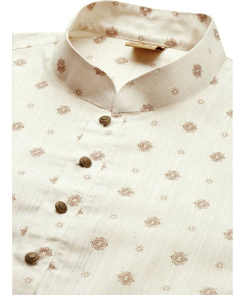 Beige cotton Short Kurta