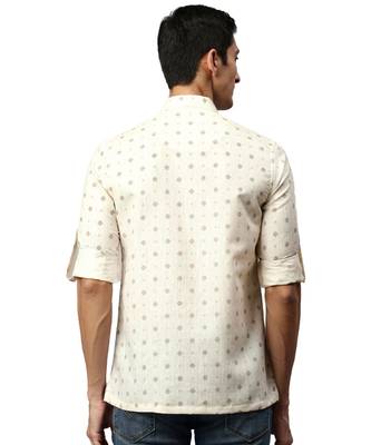 Beige cotton Short Kurta 4