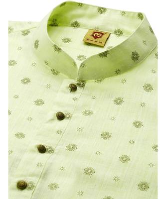 Green cotton Short Kurta 3