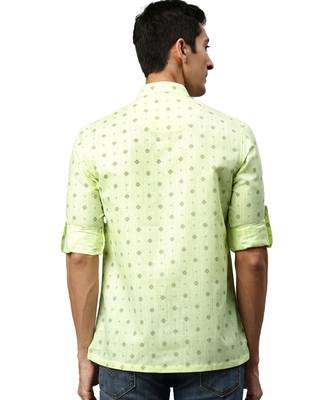 Green cotton Short Kurta 5