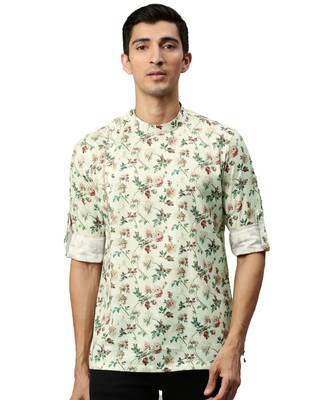 Cream cotton Short Kurta 2