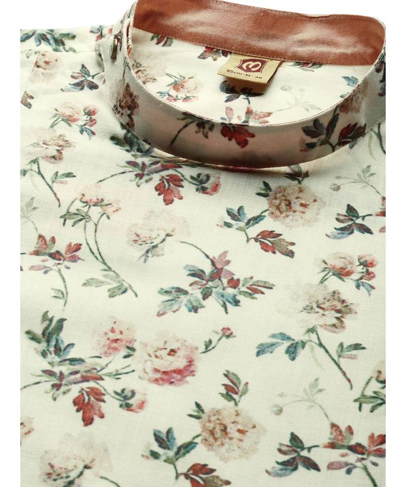 Cream cotton Short Kurta