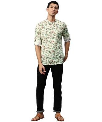 Cream cotton Short Kurta 1