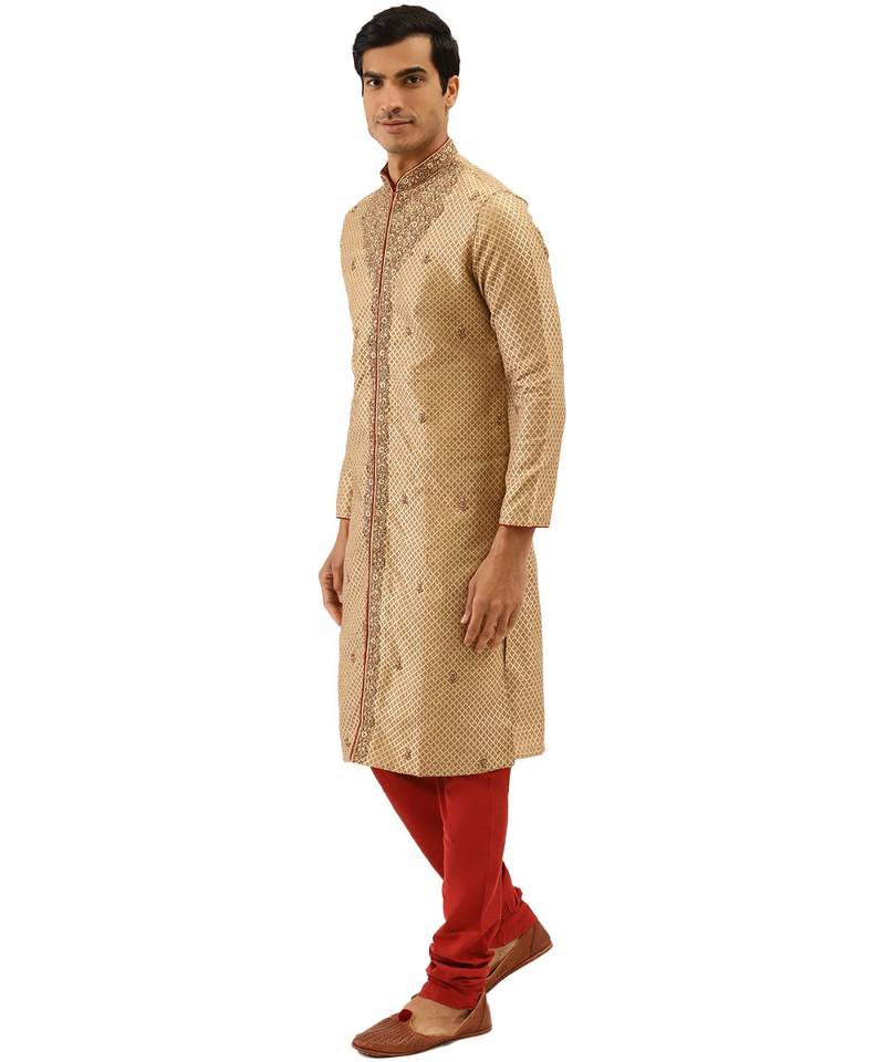 multicolor Art Silk Kurta Churidar Set
