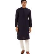 Blue Art Silk Kurta Churidar Set
