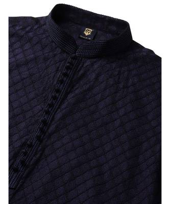 Blue Art Silk Kurta Churidar Set 2