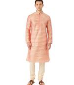 red silk Kurta Churidar Set