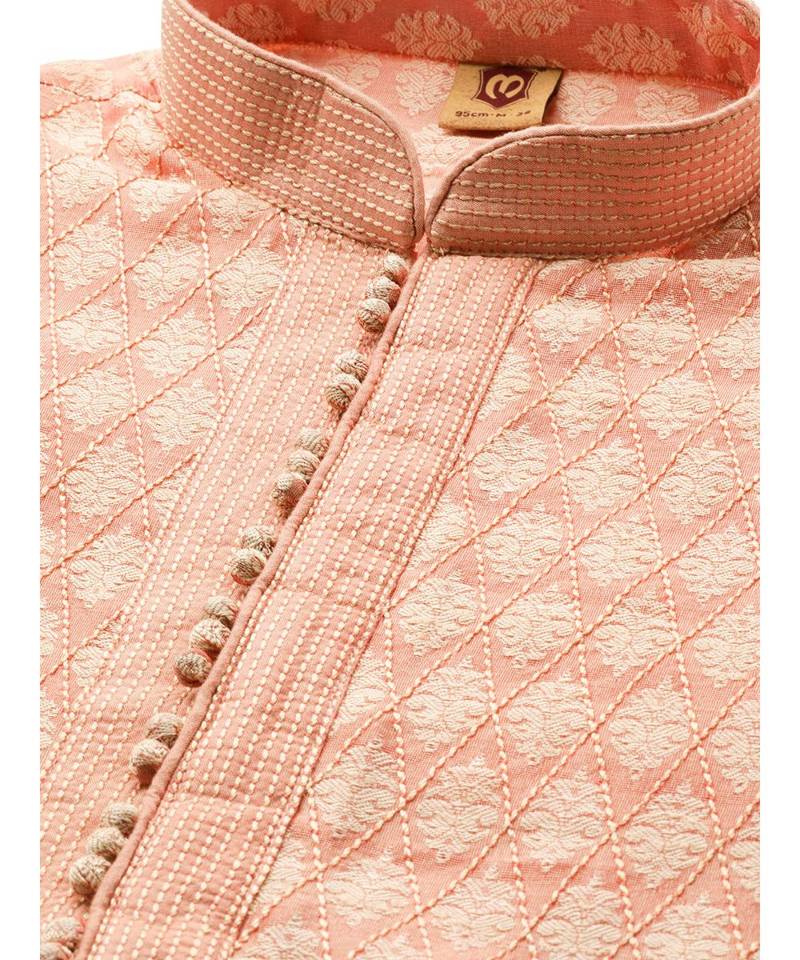 red silk Kurta Churidar Set