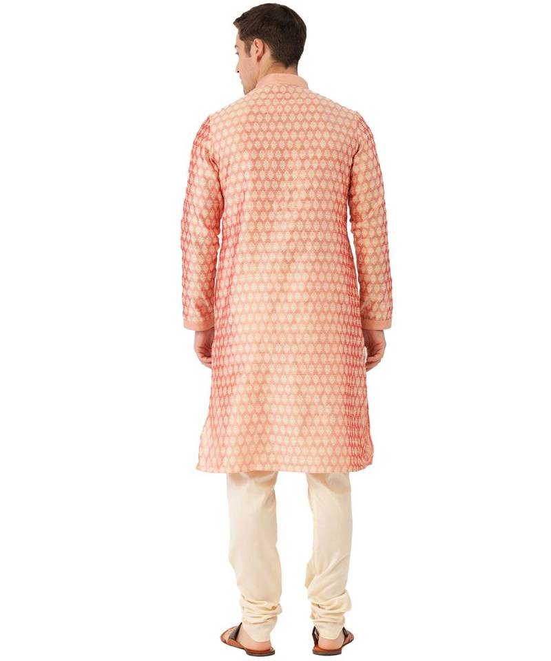 red silk Kurta Churidar Set