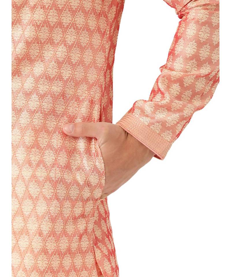 red silk Kurta Churidar Set