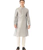 Grey silk Kurta Churidar Set