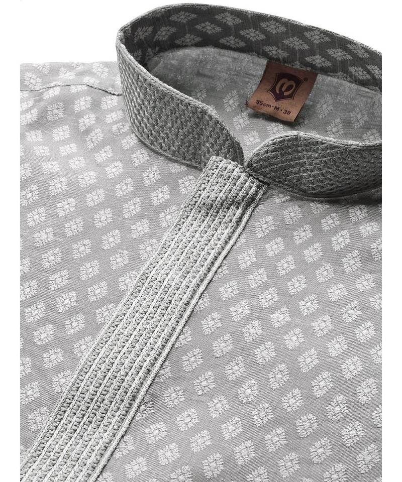 Grey silk Kurta Churidar Set