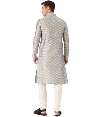 Grey silk Kurta Churidar Set 4