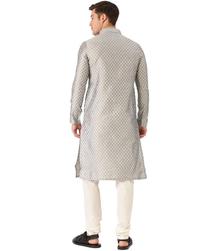 Grey silk Kurta Churidar Set