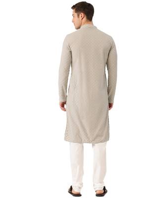 Grey cotton Kurta Churidar Set 3