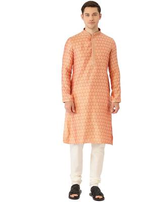 red silk Kurta Churidar Set 1