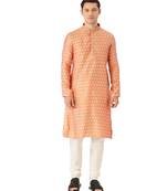 red silk Kurta Churidar Set