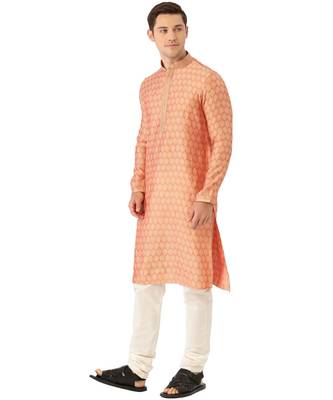 red silk Kurta Churidar Set 3