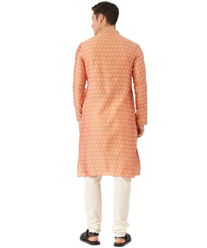 red silk Kurta Churidar Set