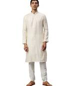 Cream silk Kurta Churidar Set