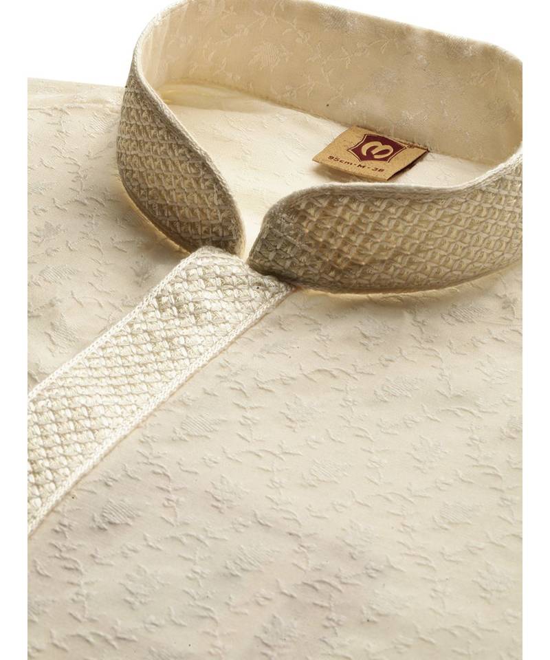 Cream silk Kurta Churidar Set