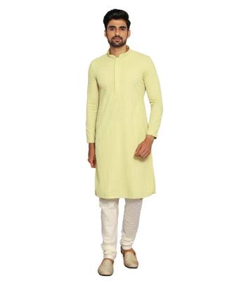 Green Viscose Kurta Churidar Set 1