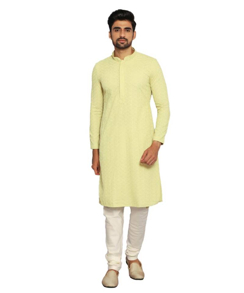 Green Viscose Kurta Churidar Set