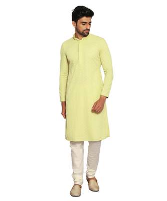 Green Viscose Kurta Churidar Set 2