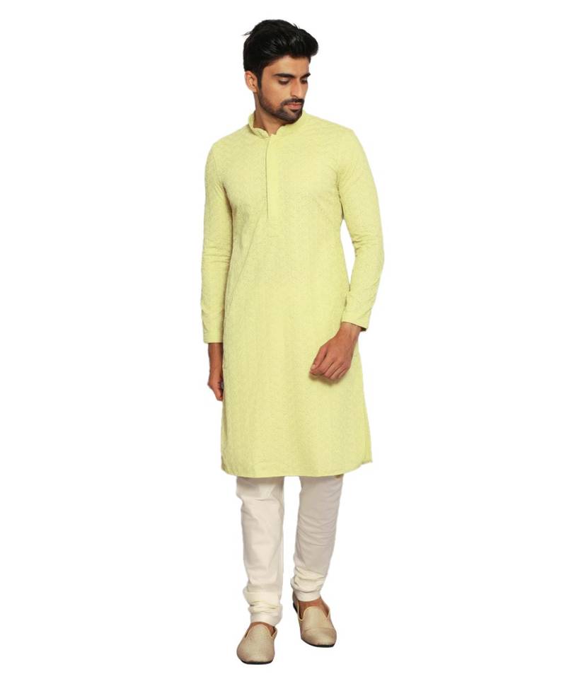 Green Viscose Kurta Churidar Set