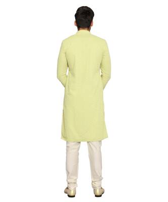 Green Viscose Kurta Churidar Set 3
