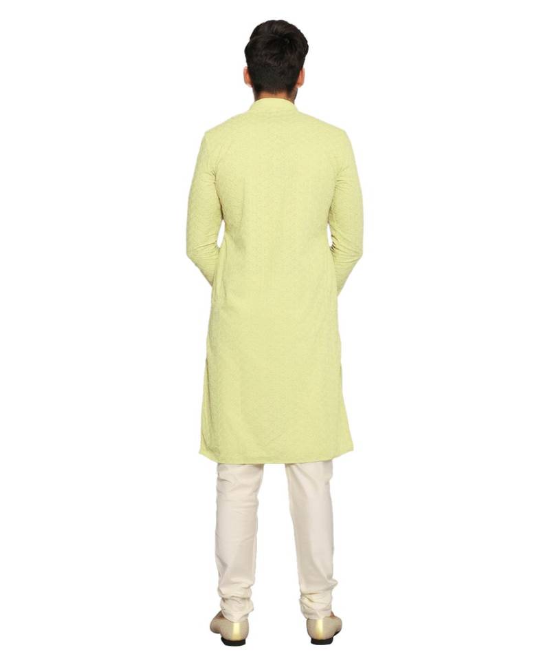 Green Viscose Kurta Churidar Set