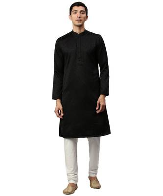 Black Rayon Kurta Churidar Set 1