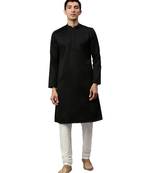 Black Rayon Kurta Churidar Set