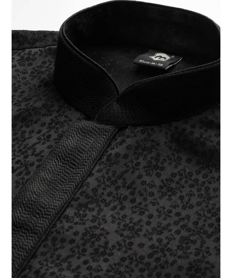 Black Rayon Kurta Churidar Set