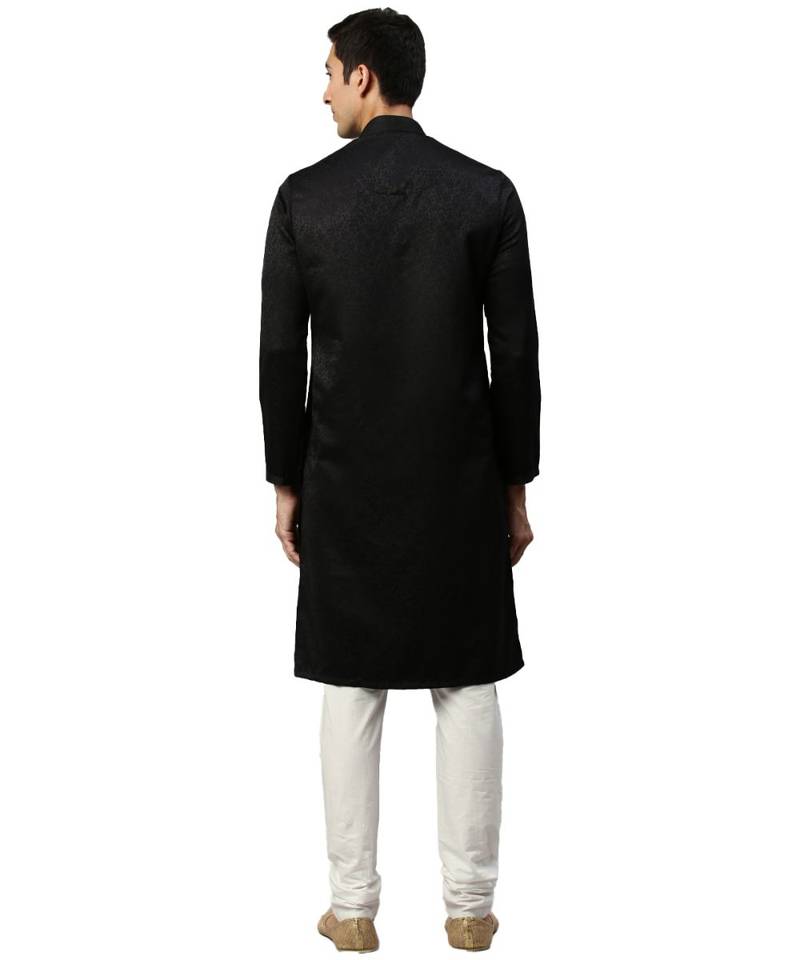 Black Rayon Kurta Churidar Set